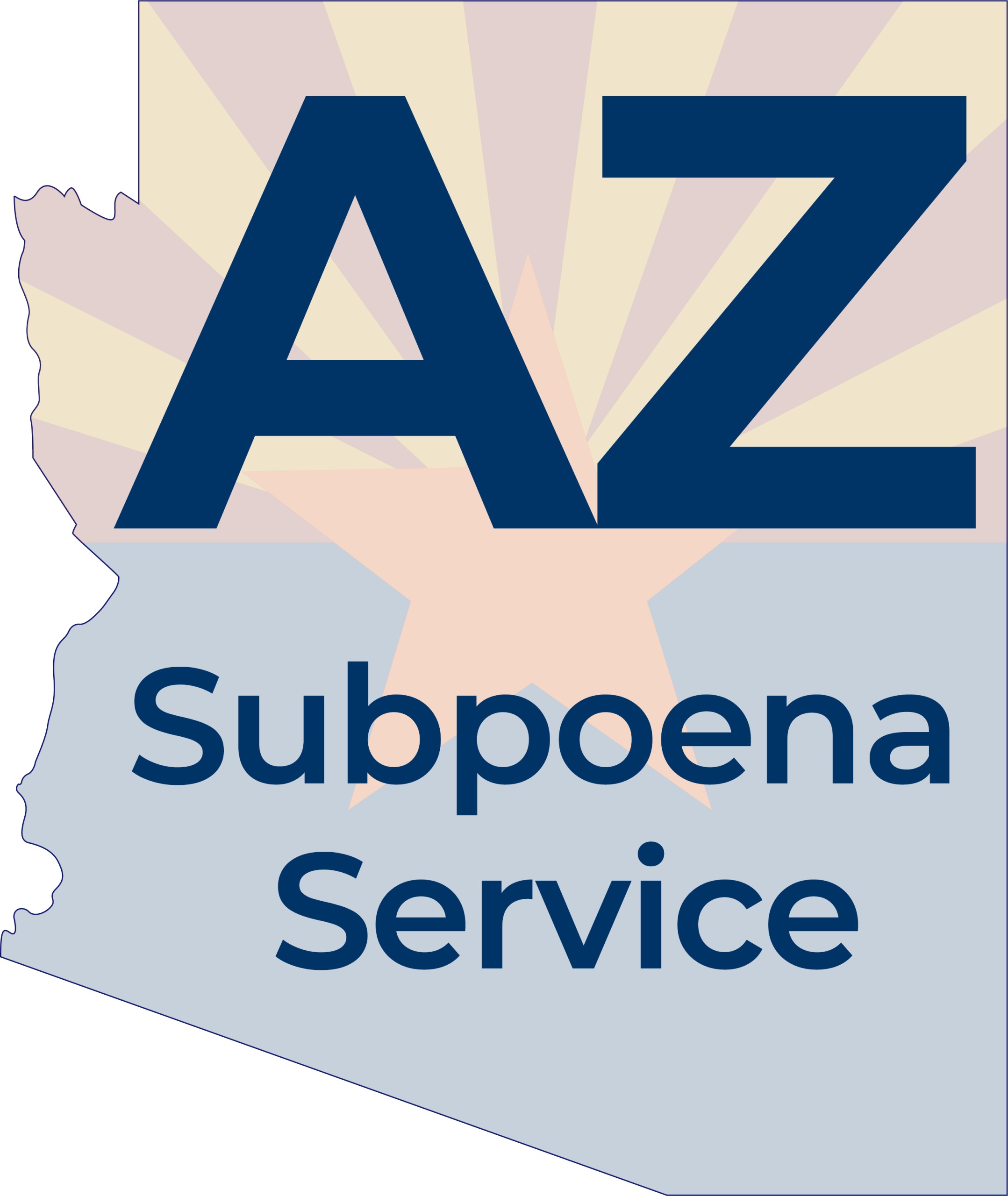 Arizona Subpoena Service logo with state outline and stylized AZ lettering.